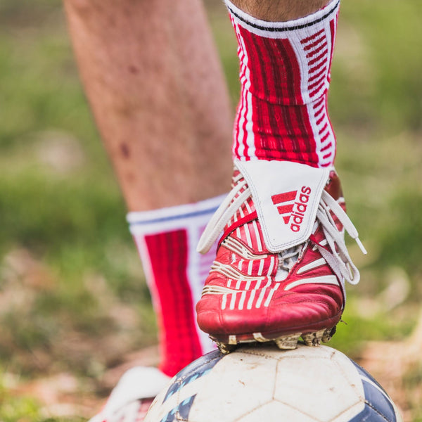 denmark socks worn with adidas predators